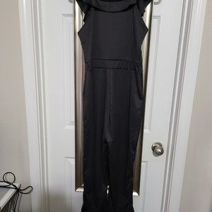 Black poly jumpsuit